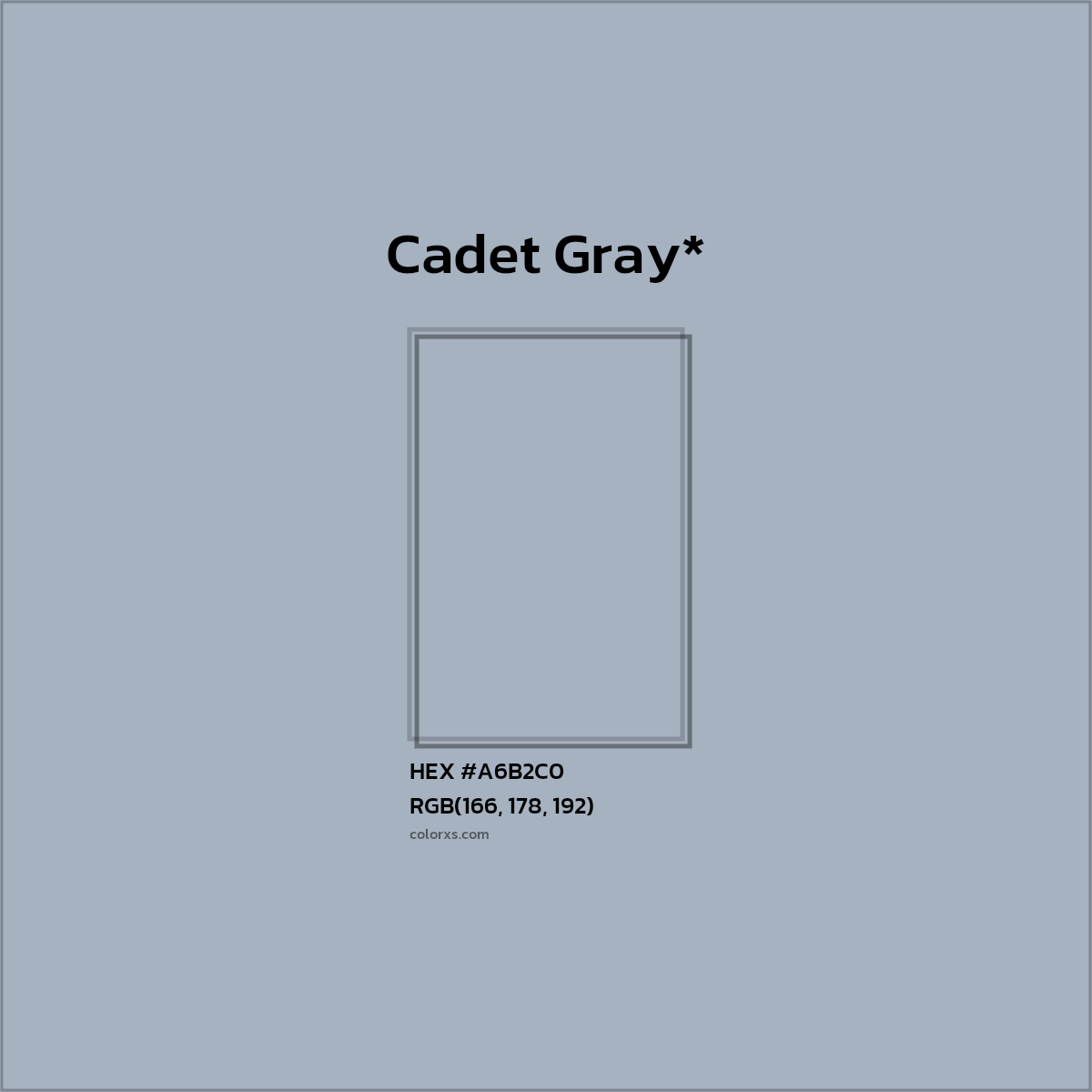 HEX #A6B2C0 Color Name, Color Code, Palettes, Similar Paints, Images