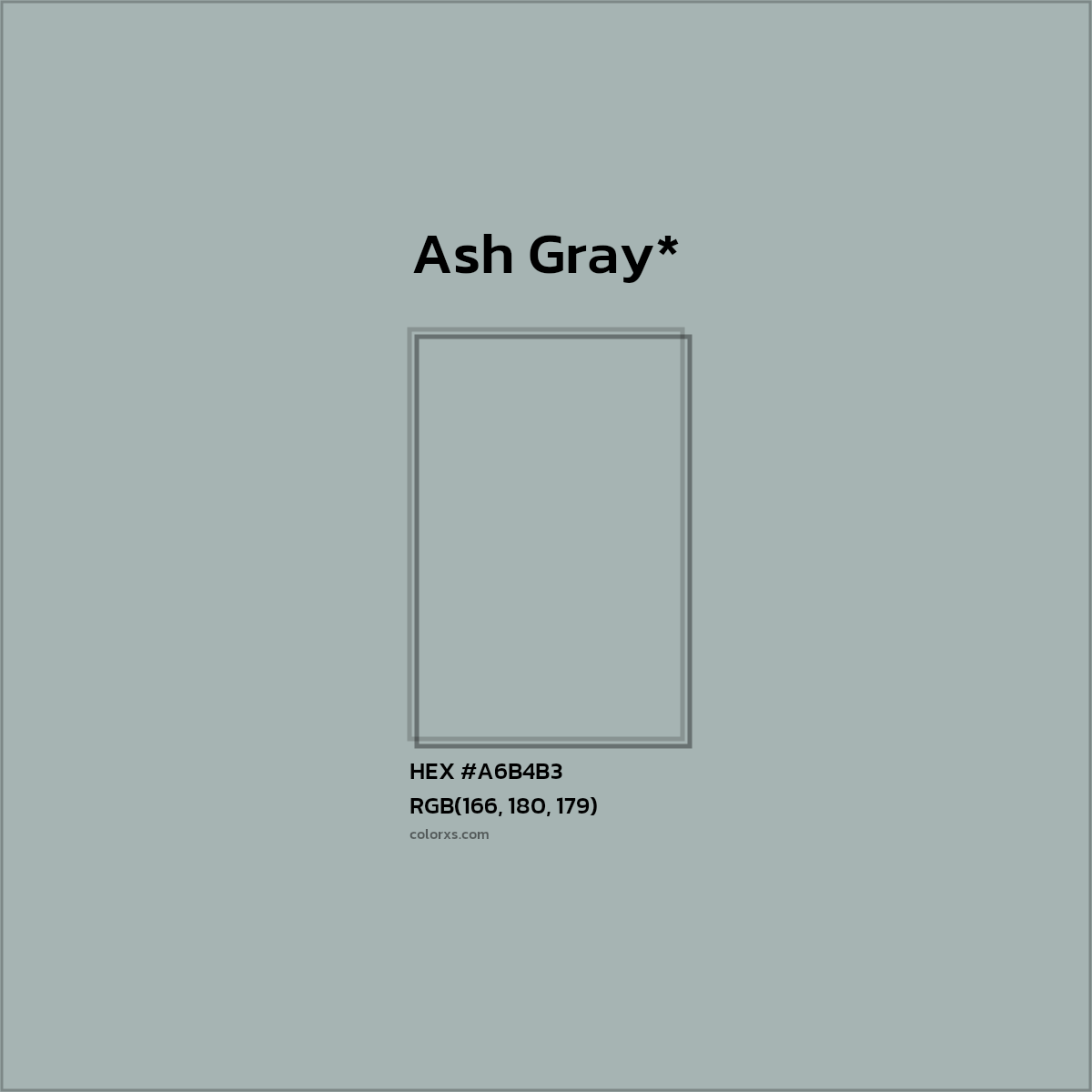 HEX #A6B4B3 Color Name, Color Code, Palettes, Similar Paints, Images
