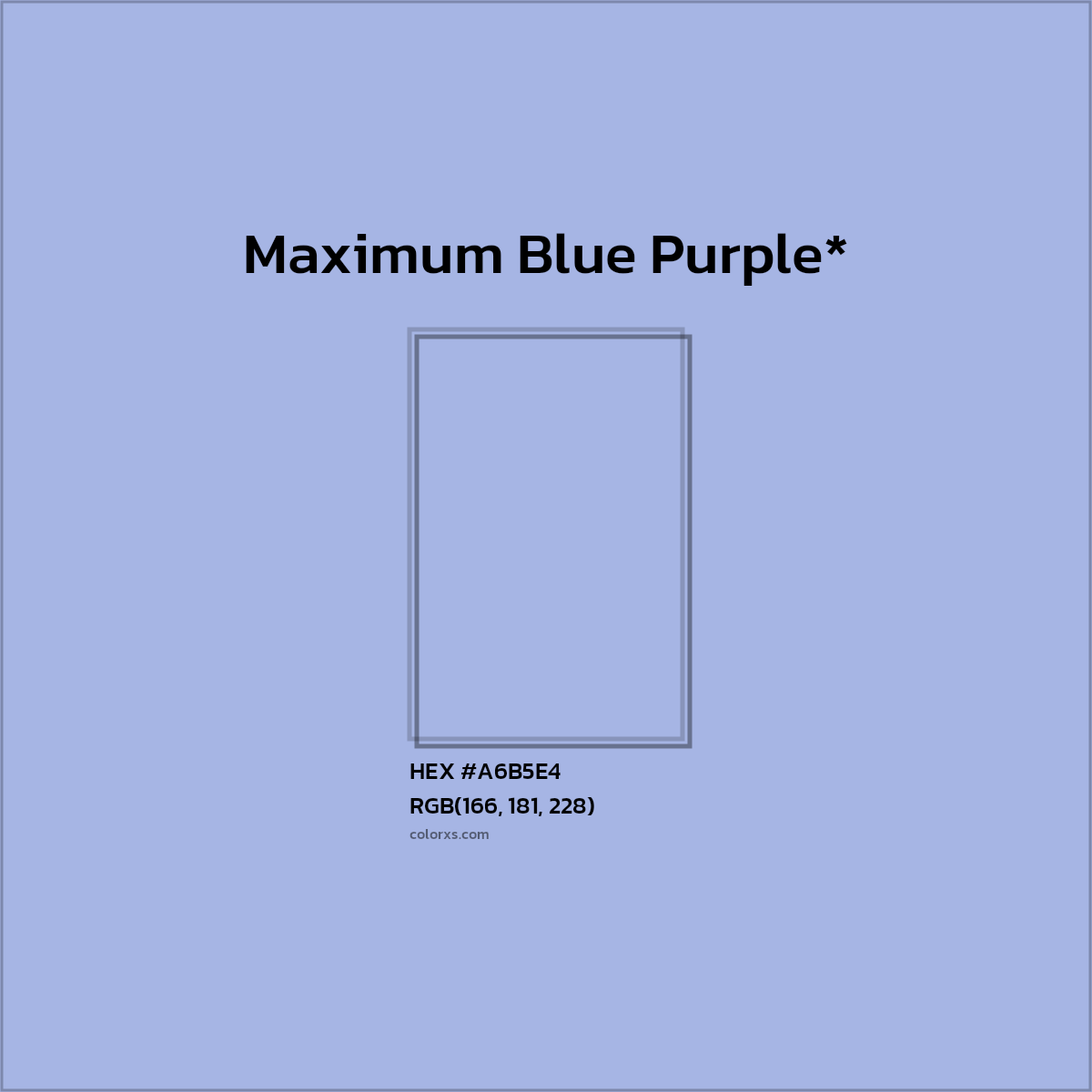 HEX #A6B5E4 Color Name, Color Code, Palettes, Similar Paints, Images