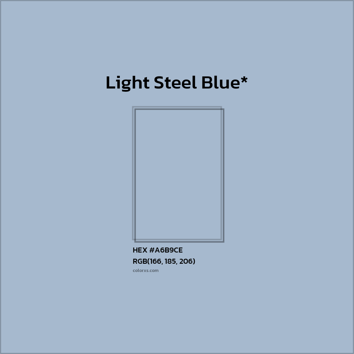 HEX #A6B9CE Color Name, Color Code, Palettes, Similar Paints, Images