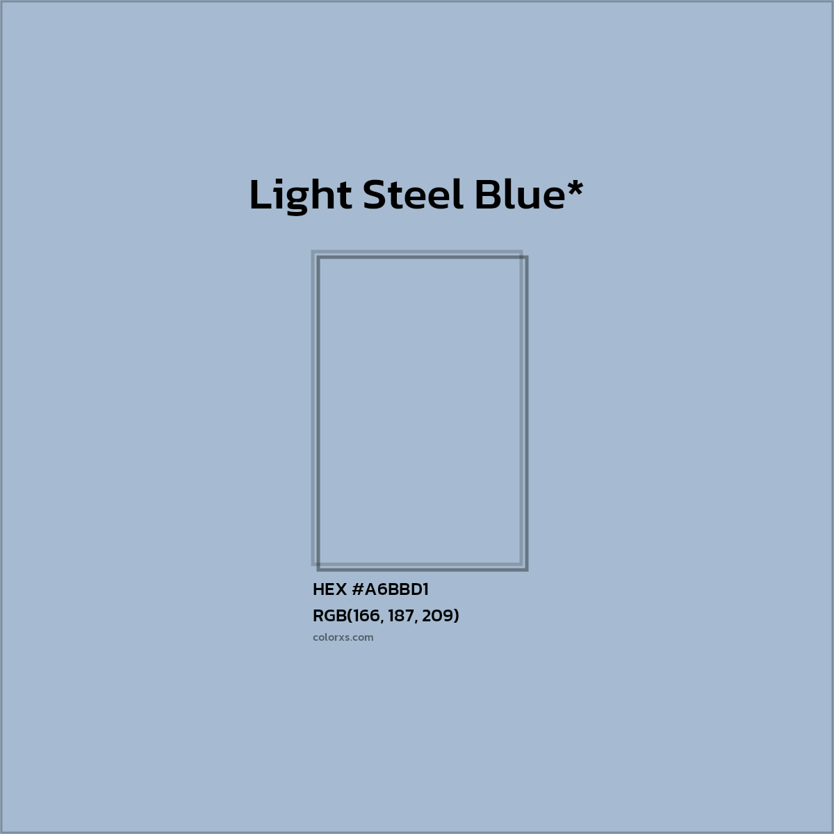 HEX #A6BBD1 Color Name, Color Code, Palettes, Similar Paints, Images