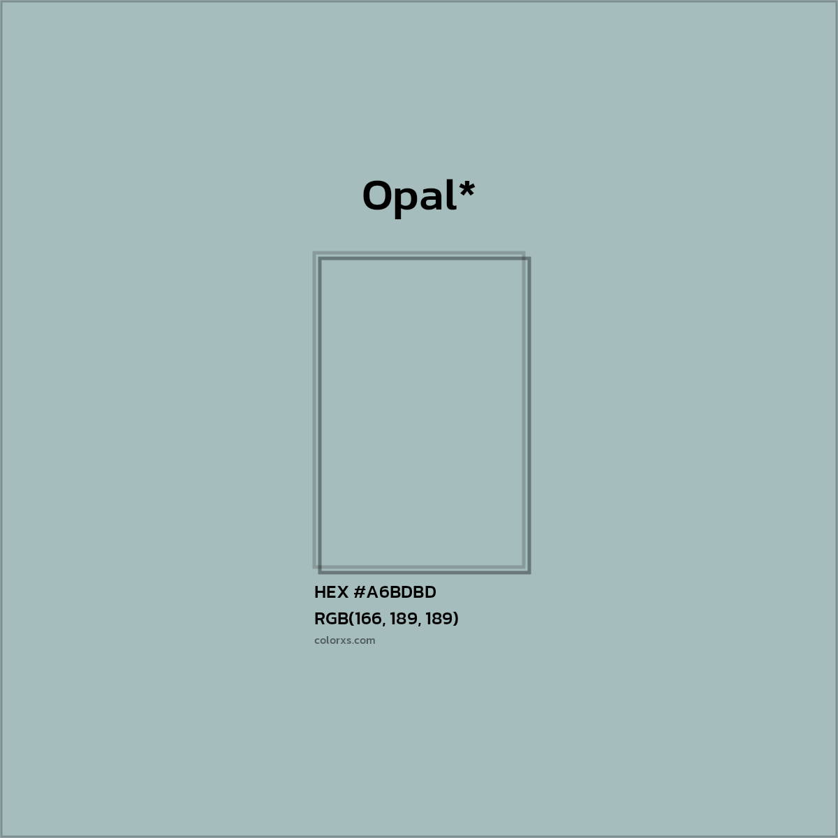 HEX #A6BDBD Color Name, Color Code, Palettes, Similar Paints, Images