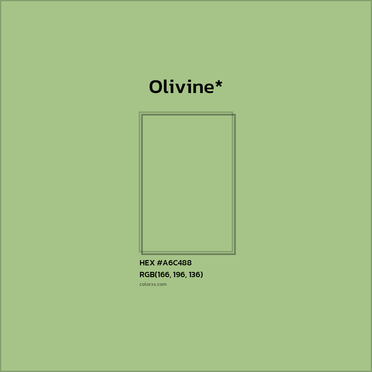 HEX #A6C488 Color Name, Color Code, Palettes, Similar Paints, Images