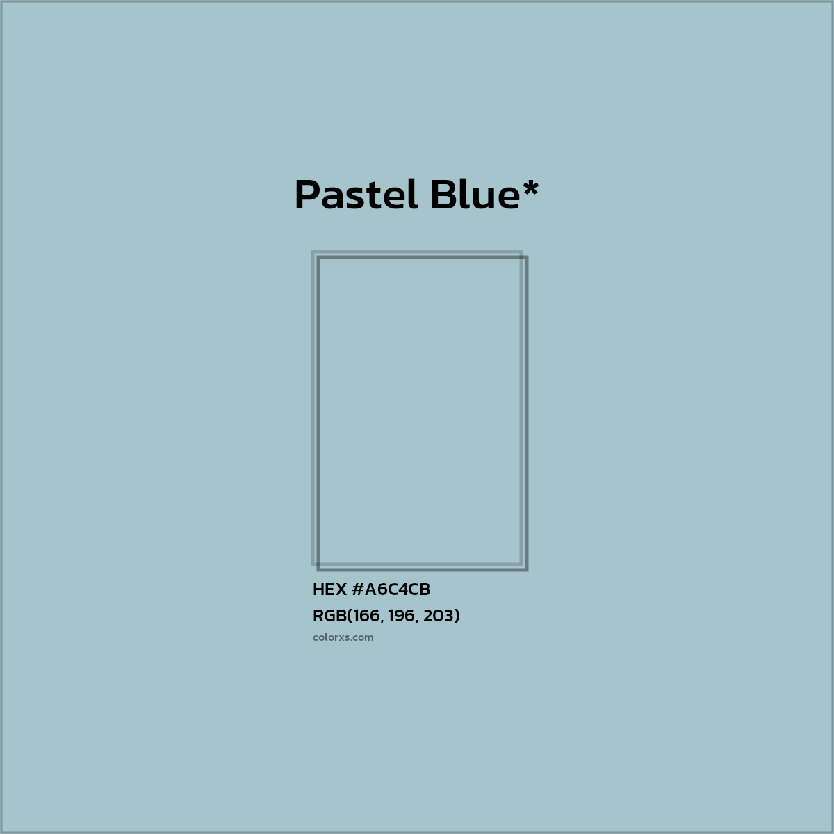 HEX #A6C4CB Color Name, Color Code, Palettes, Similar Paints, Images