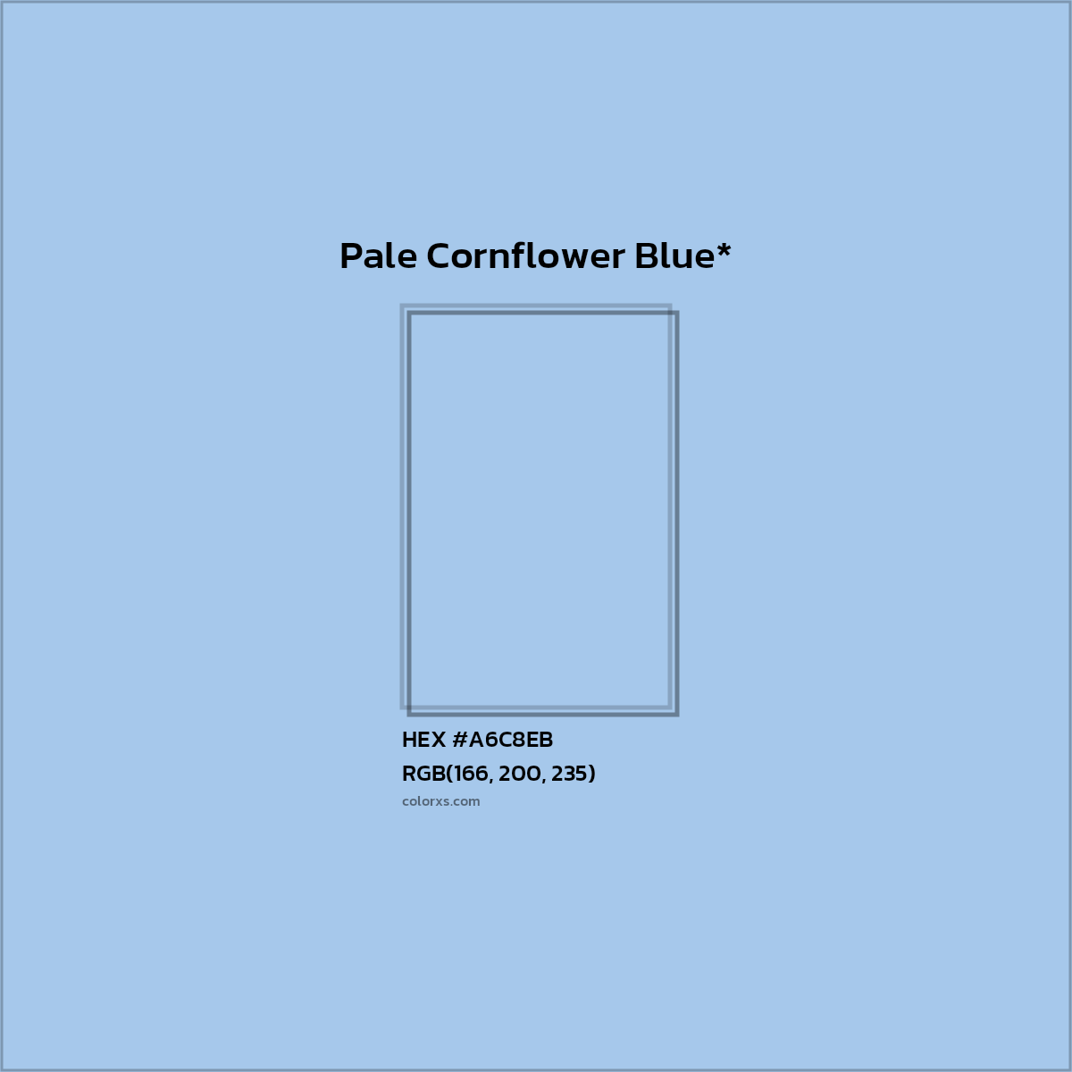 HEX #A6C8EB Color Name, Color Code, Palettes, Similar Paints, Images