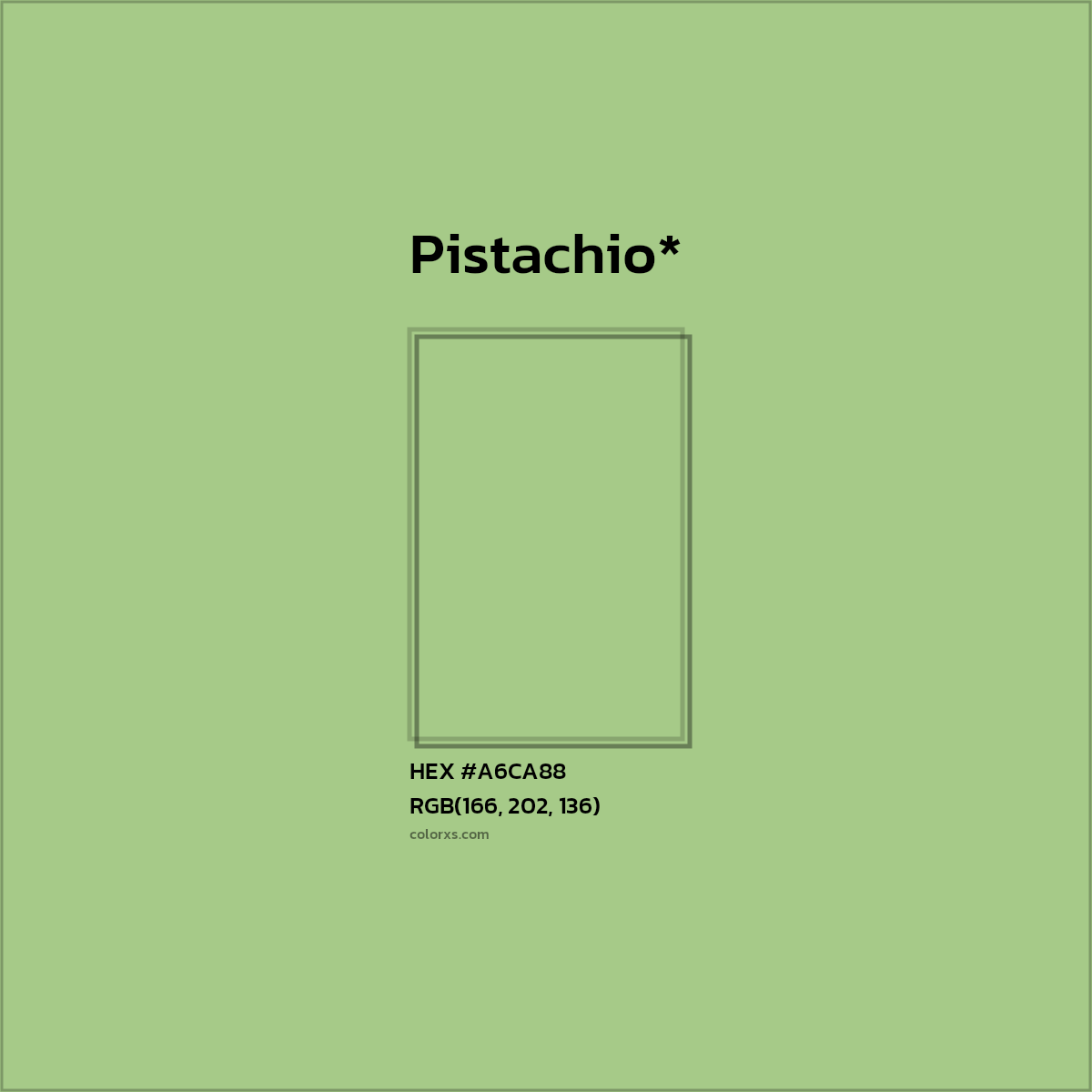 HEX #A6CA88 Color Name, Color Code, Palettes, Similar Paints, Images