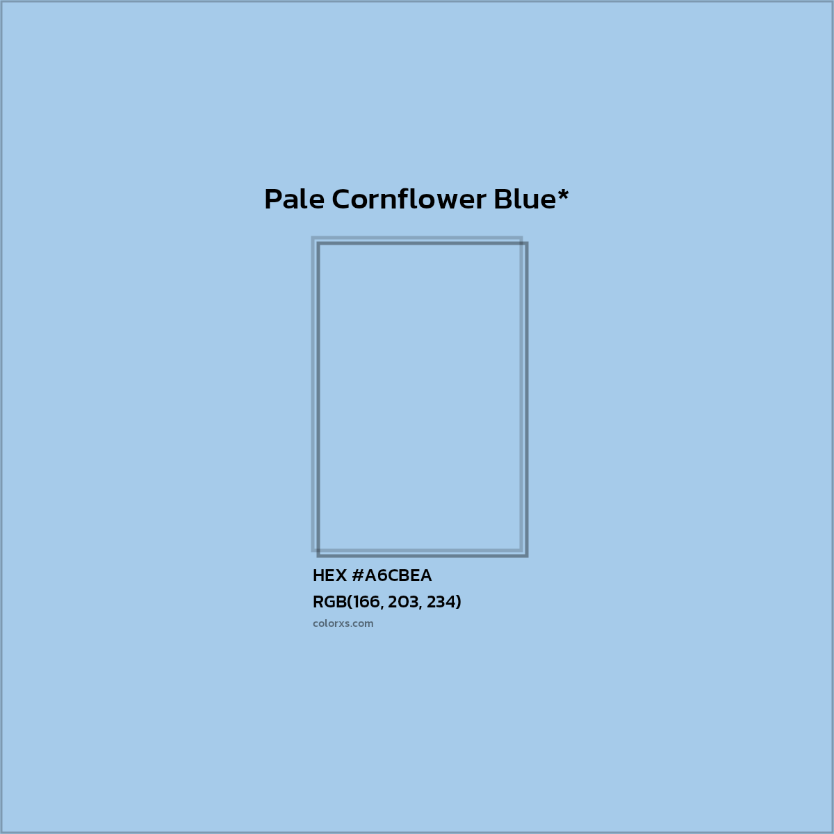 HEX #A6CBEA Color Name, Color Code, Palettes, Similar Paints, Images