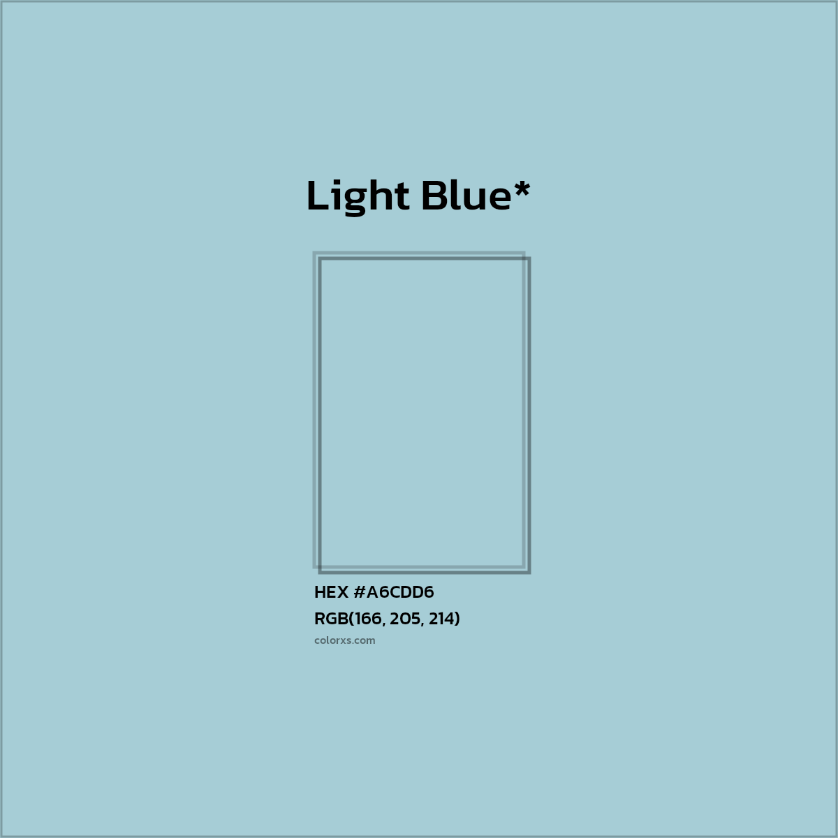 HEX #A6CDD6 Color Name, Color Code, Palettes, Similar Paints, Images