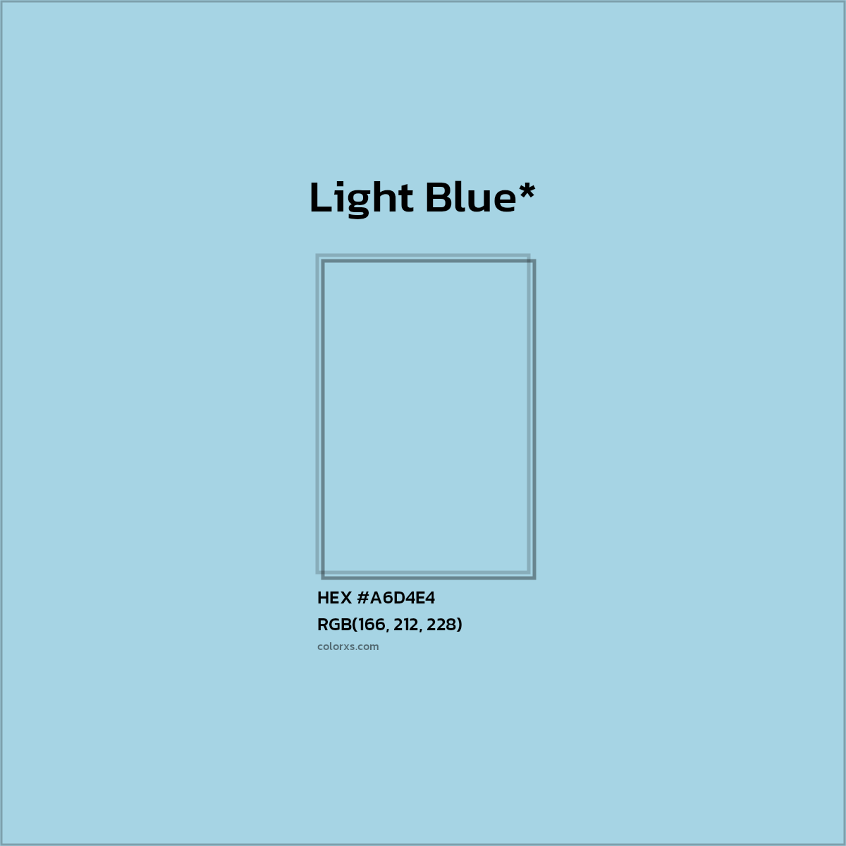 HEX #A6D4E4 Color Name, Color Code, Palettes, Similar Paints, Images