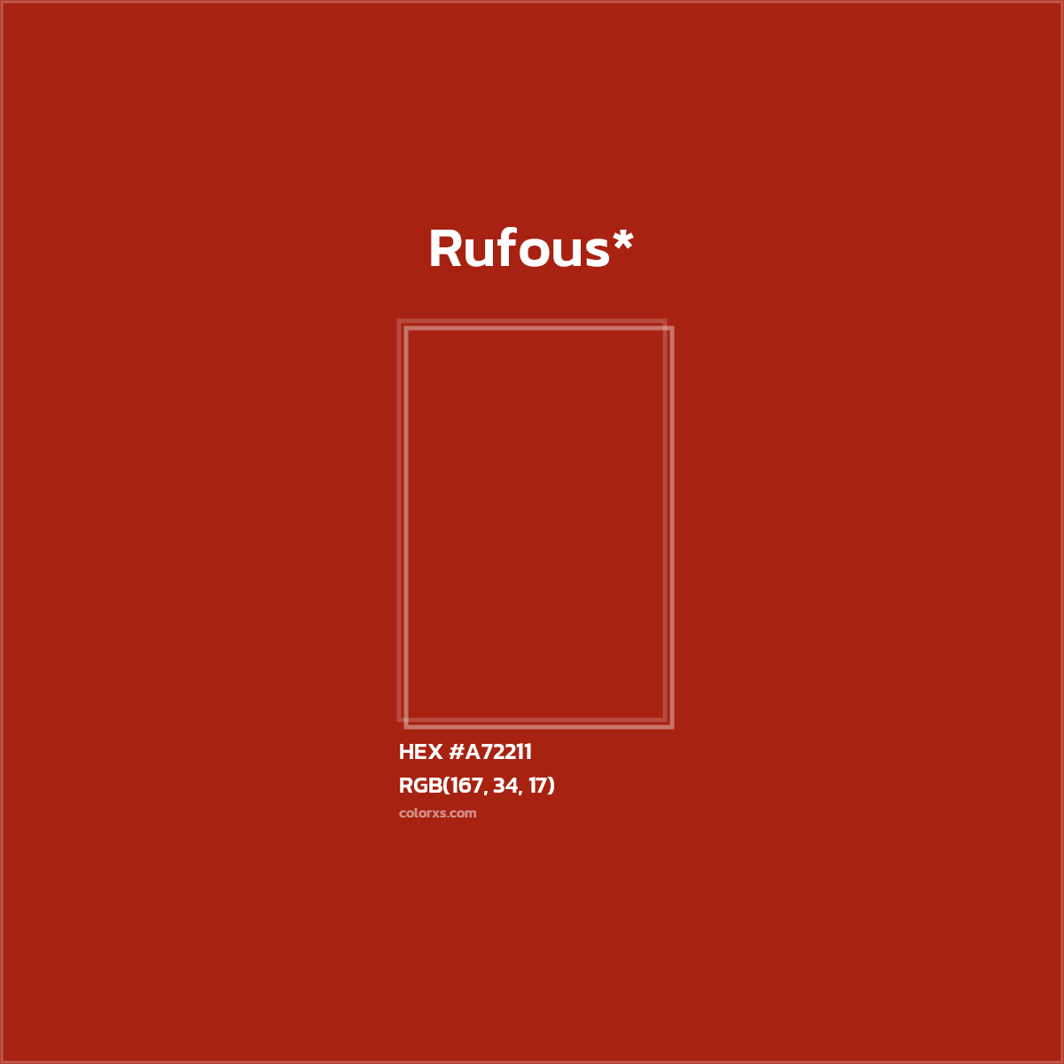 HEX #A72211 Color Name, Color Code, Palettes, Similar Paints, Images