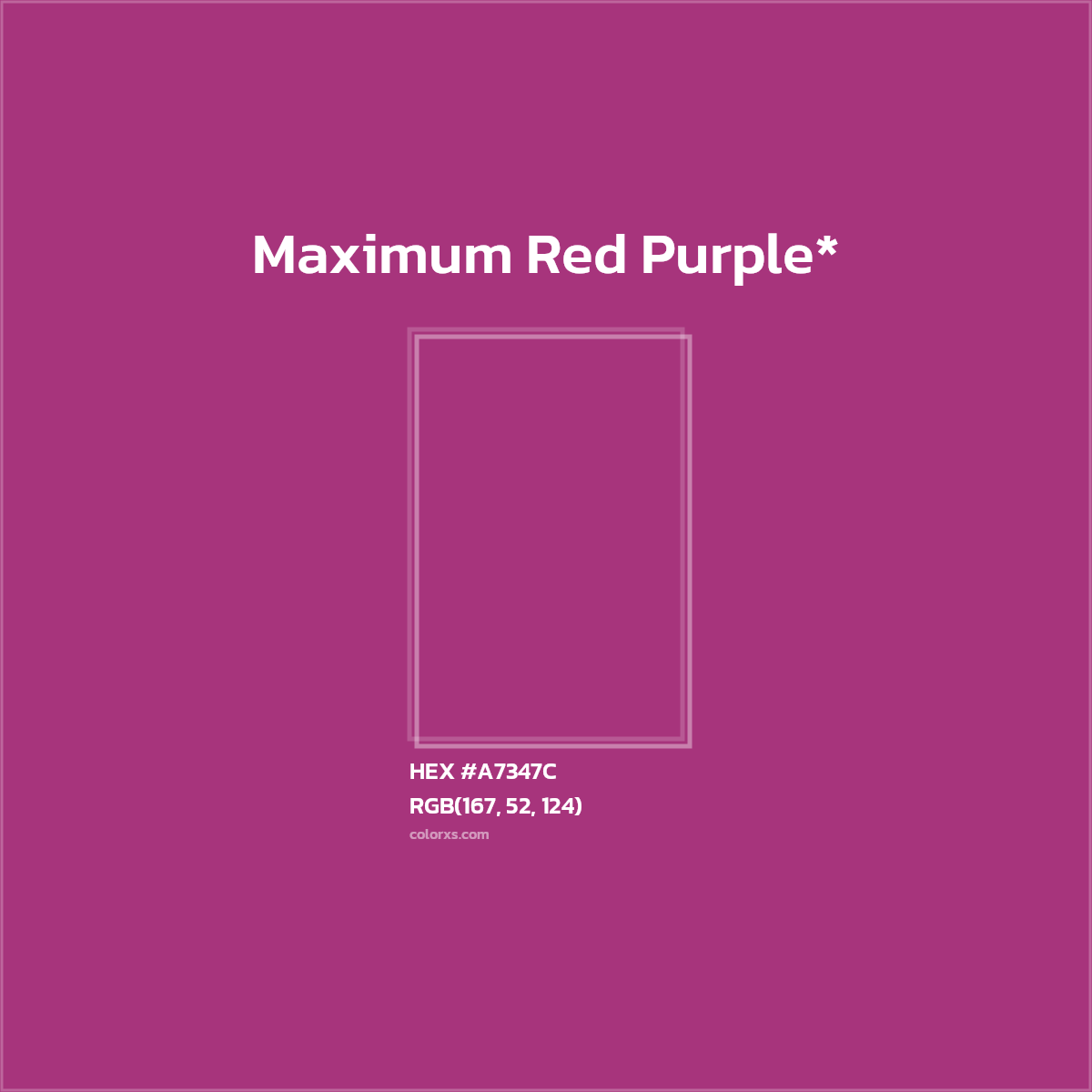 HEX #A7347C Color Name, Color Code, Palettes, Similar Paints, Images
