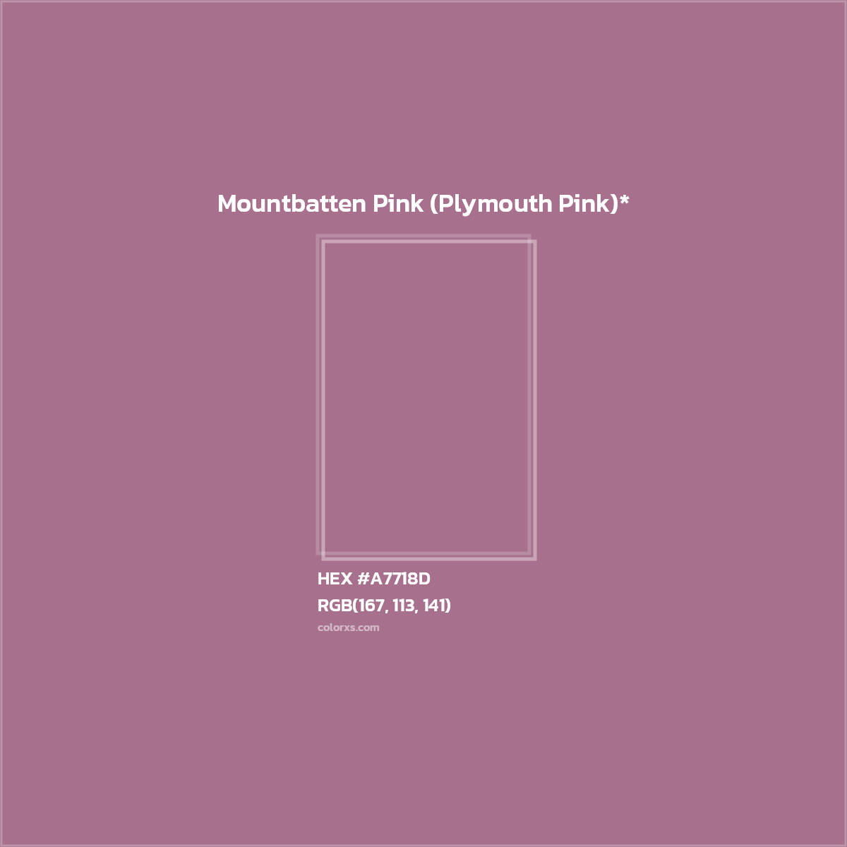 HEX #A7718D Color Name, Color Code, Palettes, Similar Paints, Images