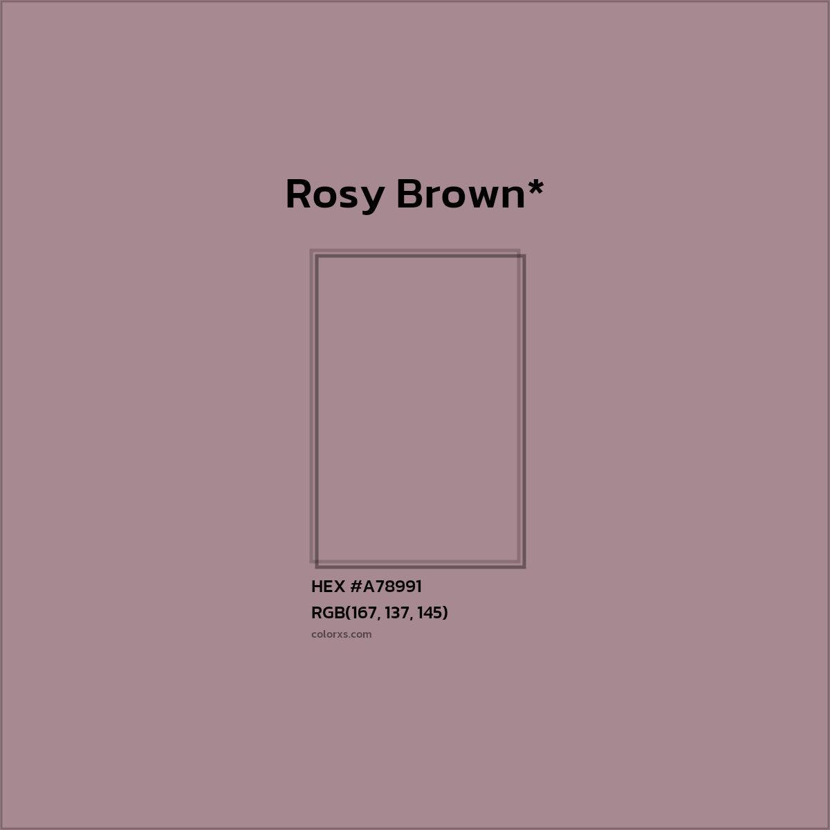 HEX #A78991 Color Name, Color Code, Palettes, Similar Paints, Images