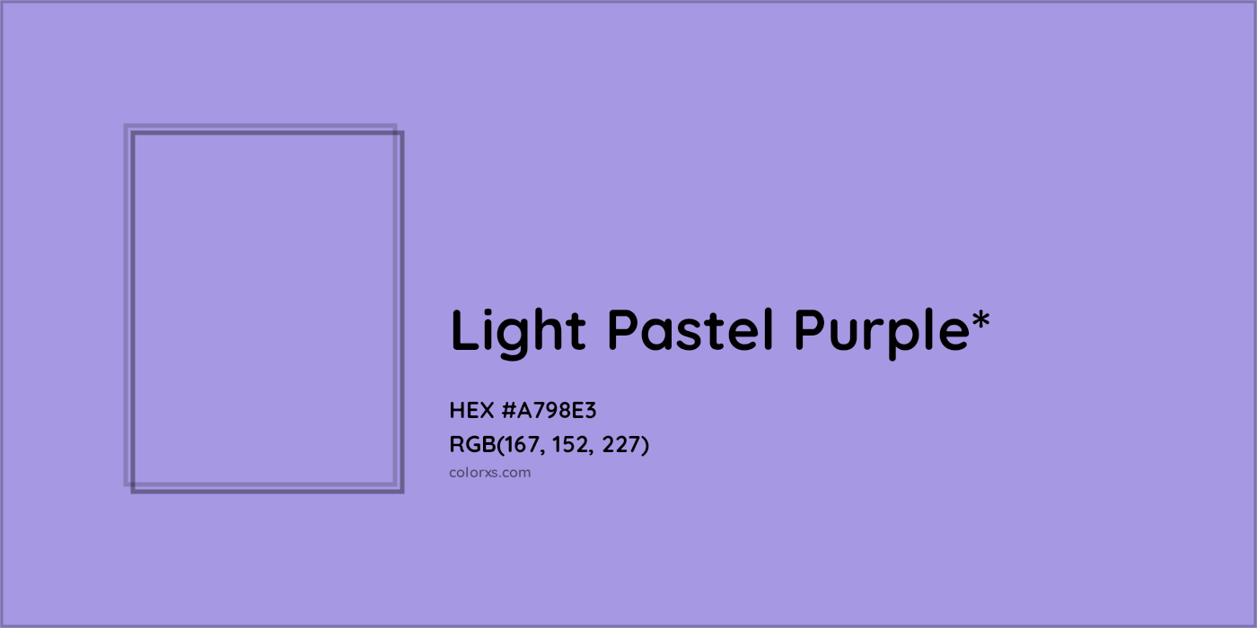 HEX #A798E3 Color Name, Color Code, Palettes, Similar Paints, Images