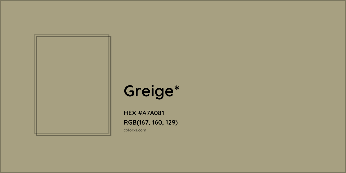 HEX #A7A081 Color Name, Color Code, Palettes, Similar Paints, Images