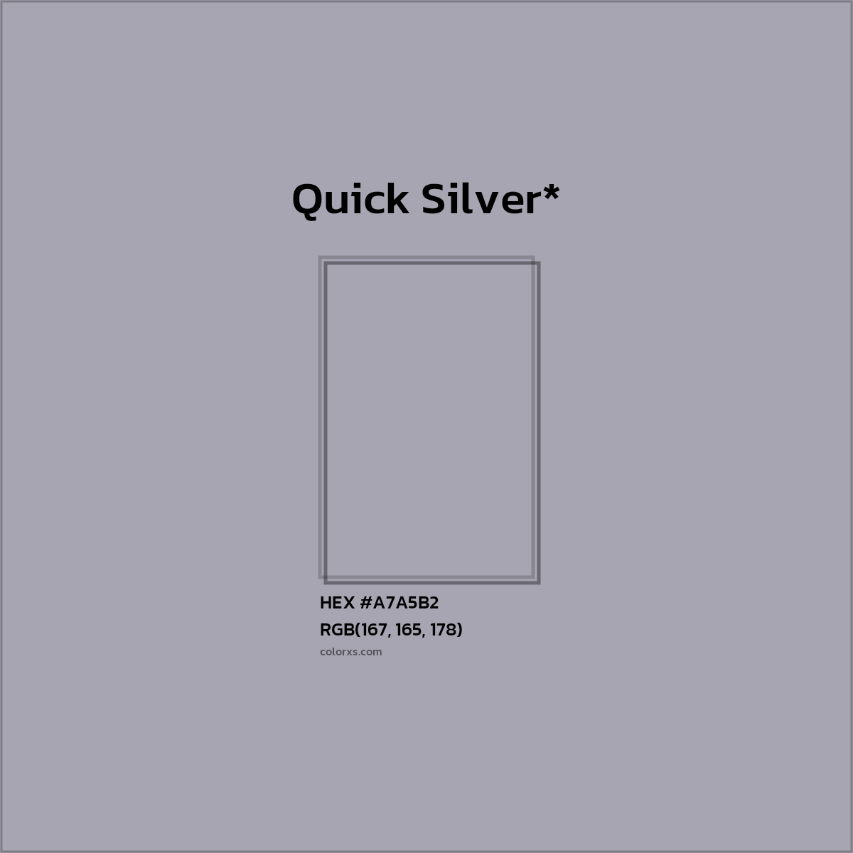 HEX #A7A5B2 Color Name, Color Code, Palettes, Similar Paints, Images