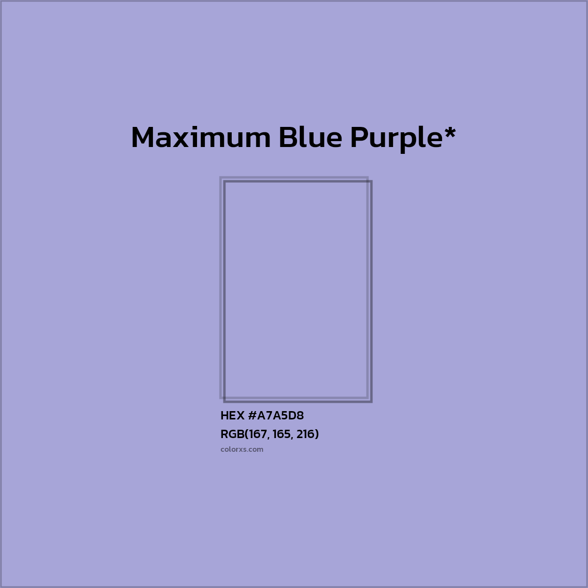 HEX #A7A5D8 Color Name, Color Code, Palettes, Similar Paints, Images