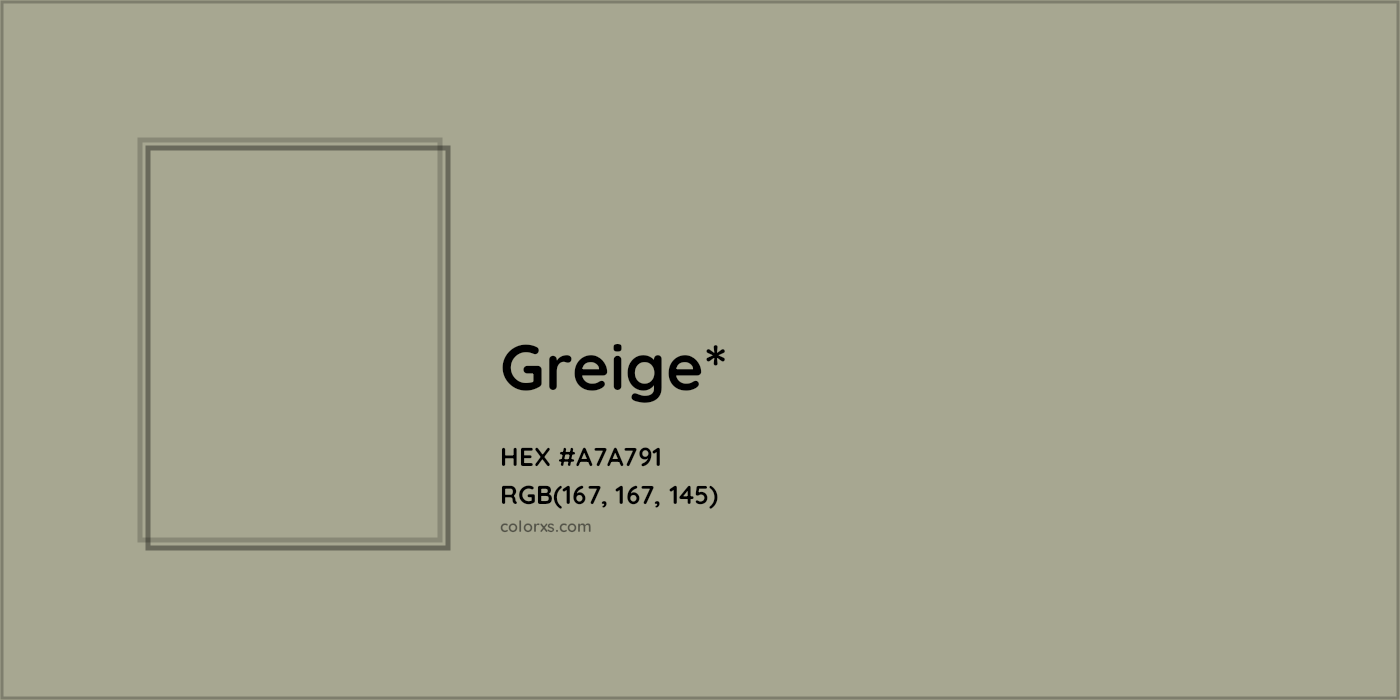 HEX #A7A791 Color Name, Color Code, Palettes, Similar Paints, Images