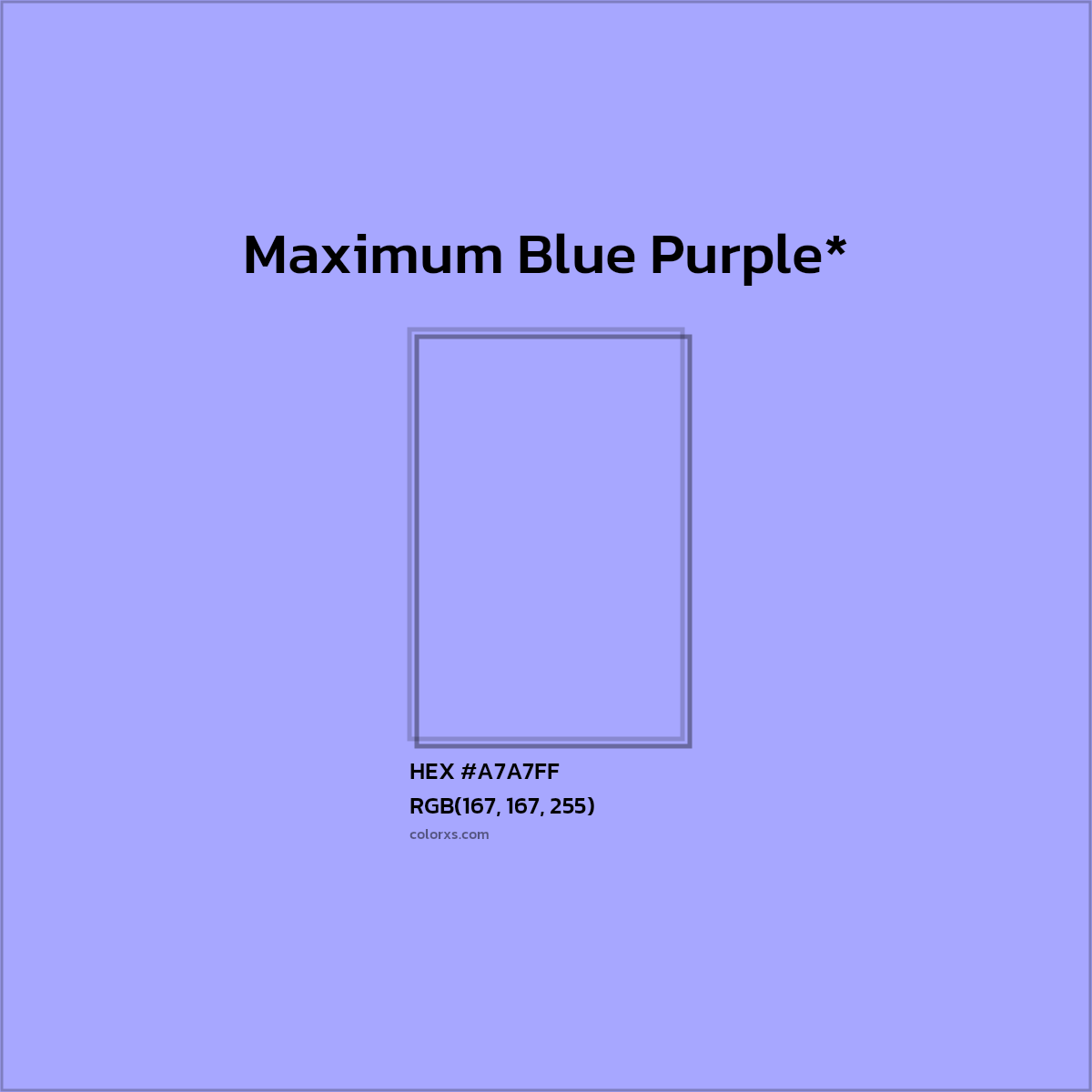 HEX #A7A7FF Color Name, Color Code, Palettes, Similar Paints, Images