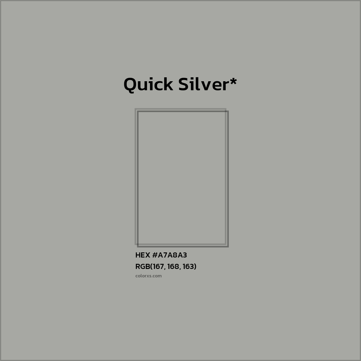 HEX #A7A8A3 Color Name, Color Code, Palettes, Similar Paints, Images