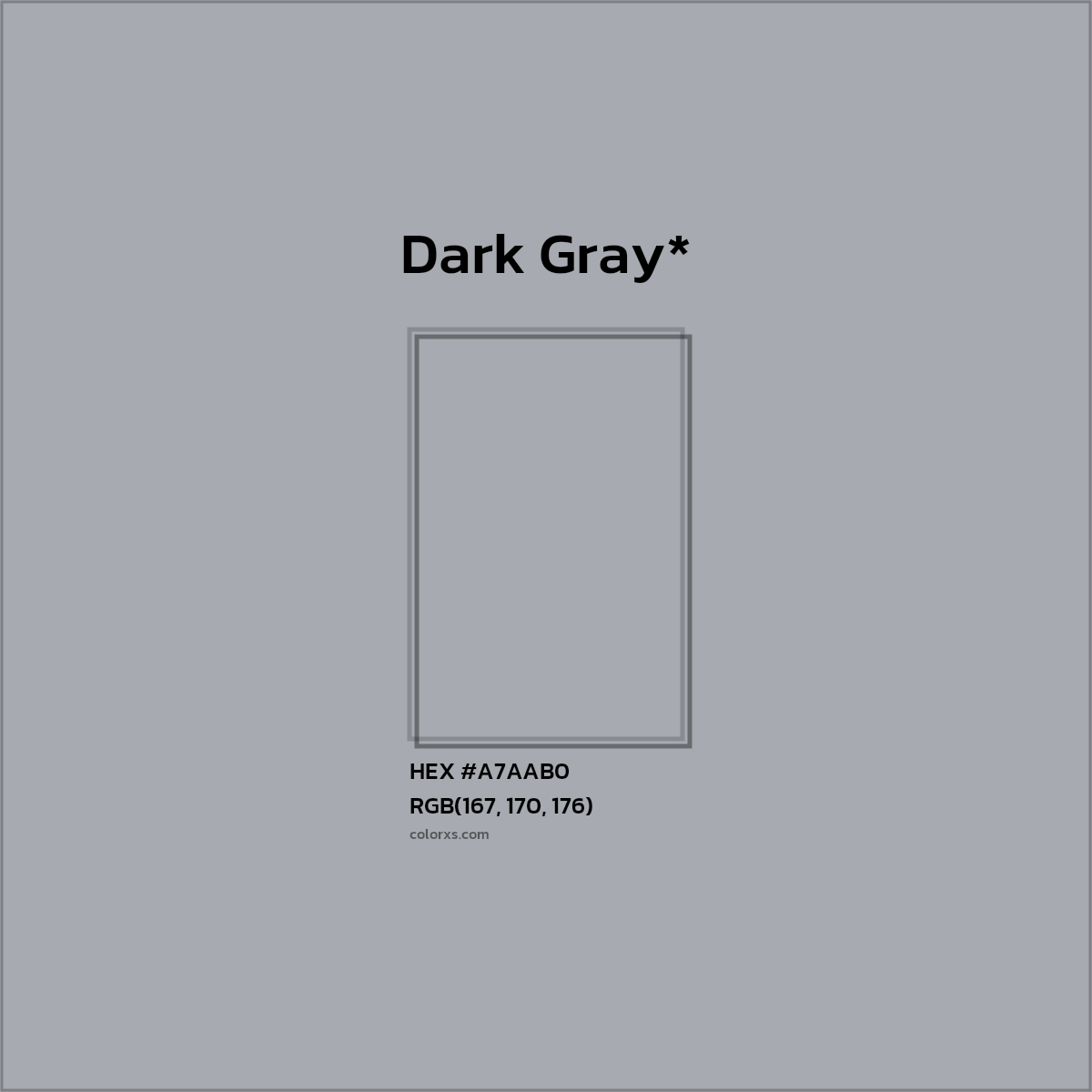 HEX #A7AAB0 Color Name, Color Code, Palettes, Similar Paints, Images