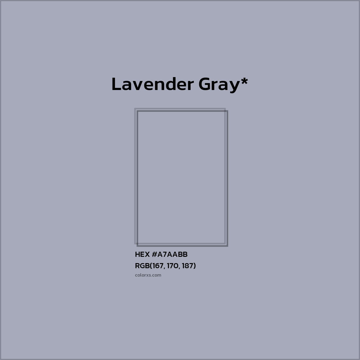 HEX #A7AABB Color Name, Color Code, Palettes, Similar Paints, Images