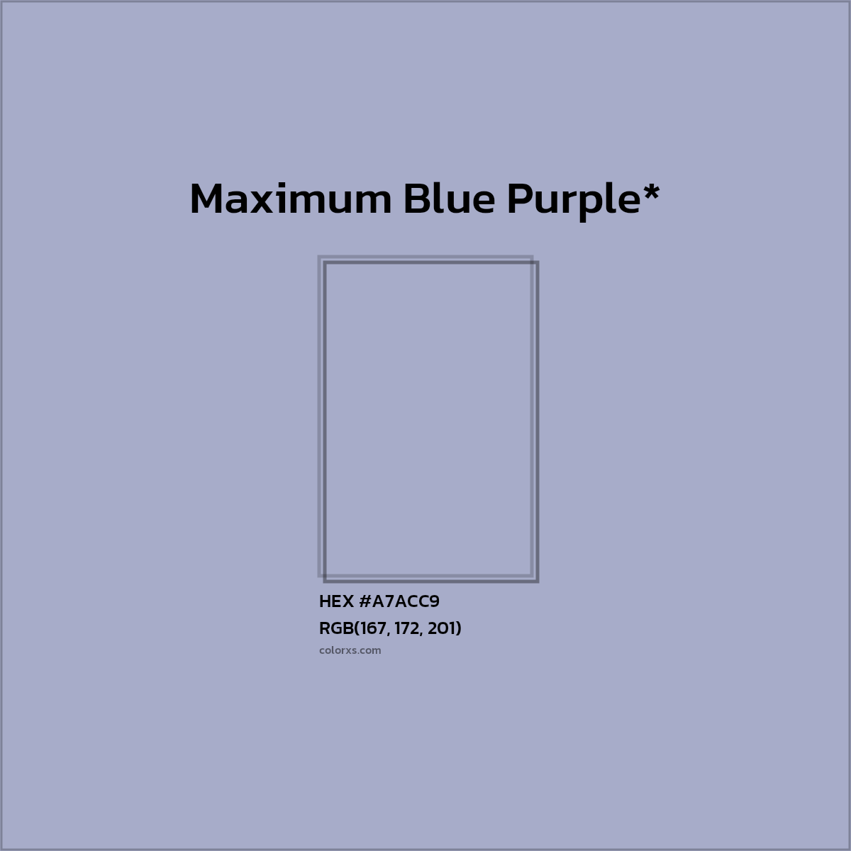 HEX #A7ACC9 Color Name, Color Code, Palettes, Similar Paints, Images