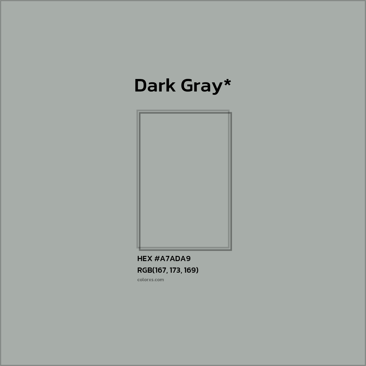HEX #A7ADA9 Color Name, Color Code, Palettes, Similar Paints, Images