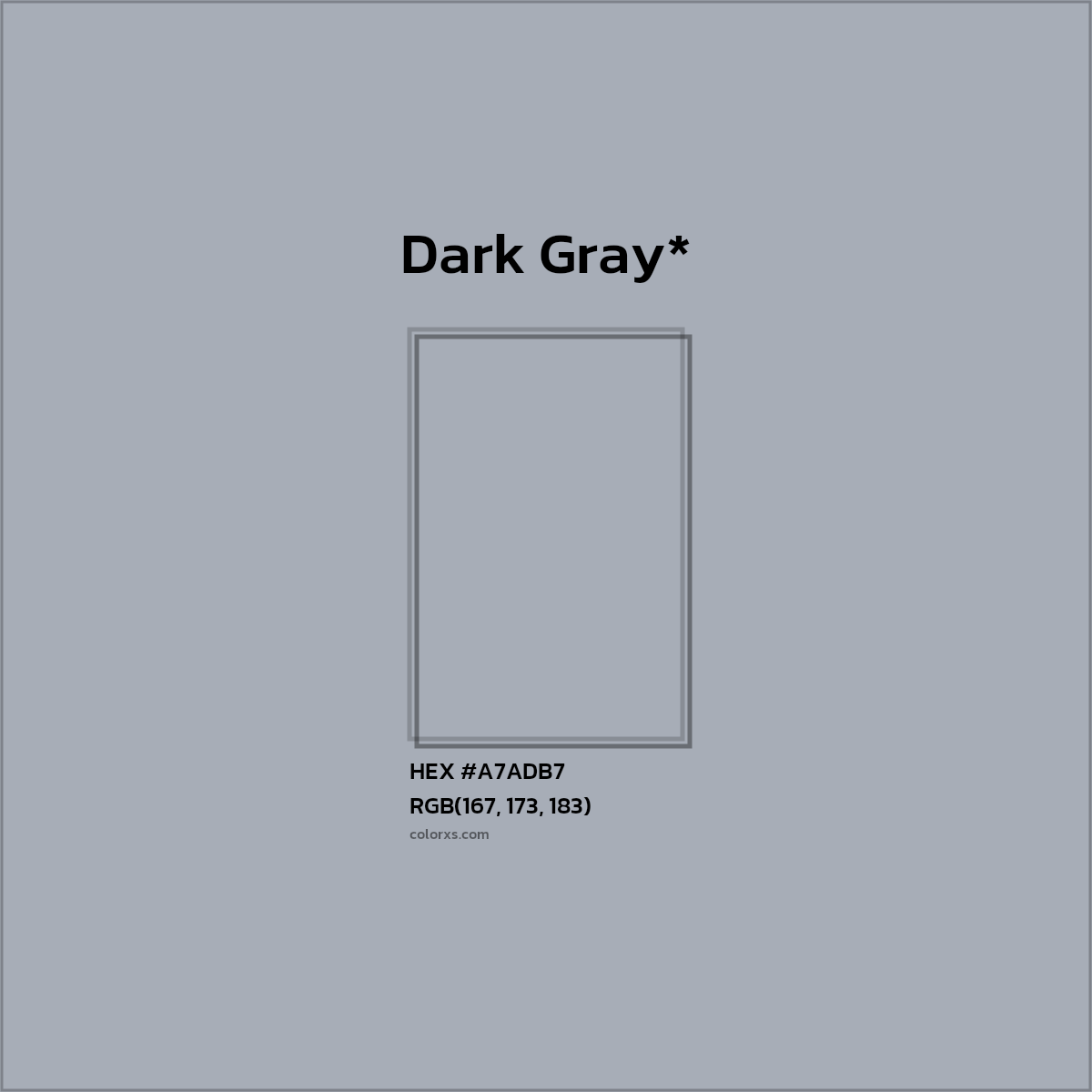 HEX #A7ADB7 Color Name, Color Code, Palettes, Similar Paints, Images