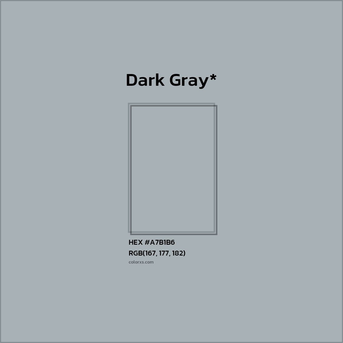 HEX #A7B1B6 Color Name, Color Code, Palettes, Similar Paints, Images