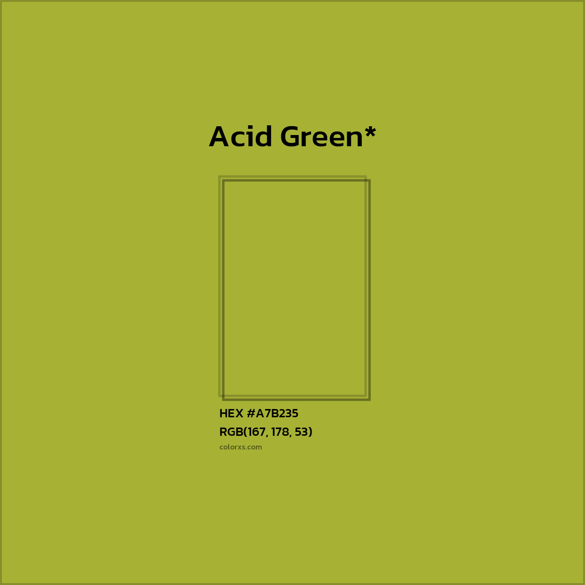 HEX #A7B235 Color Name, Color Code, Palettes, Similar Paints, Images
