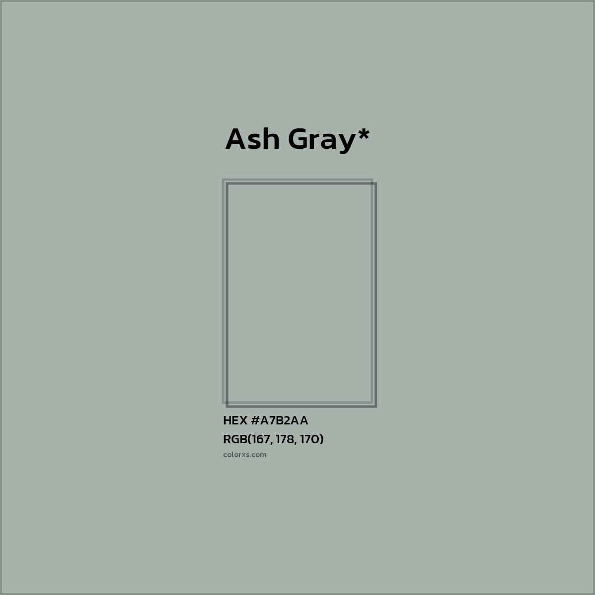 HEX #A7B2AA Color Name, Color Code, Palettes, Similar Paints, Images