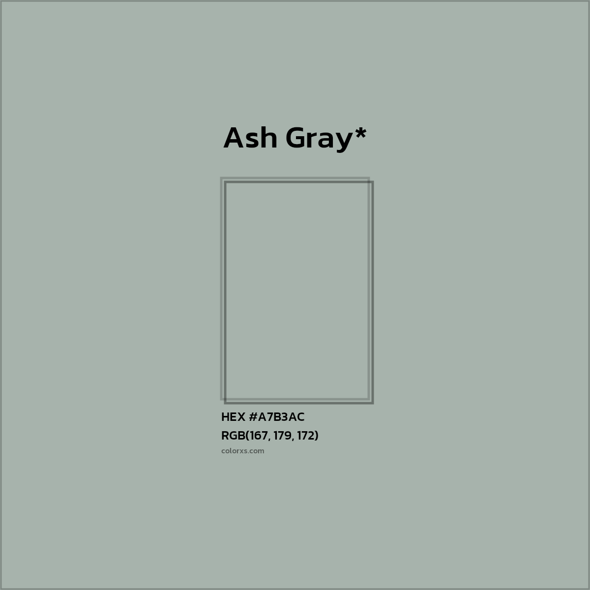 HEX #A7B3AC Color Name, Color Code, Palettes, Similar Paints, Images