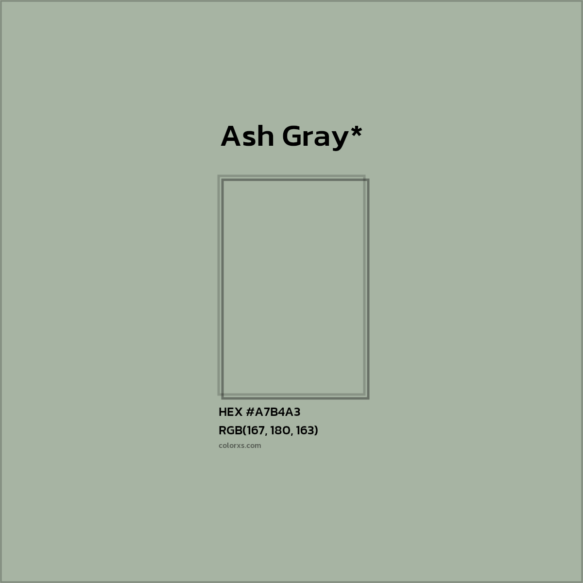 HEX #A7B4A3 Color Name, Color Code, Palettes, Similar Paints, Images