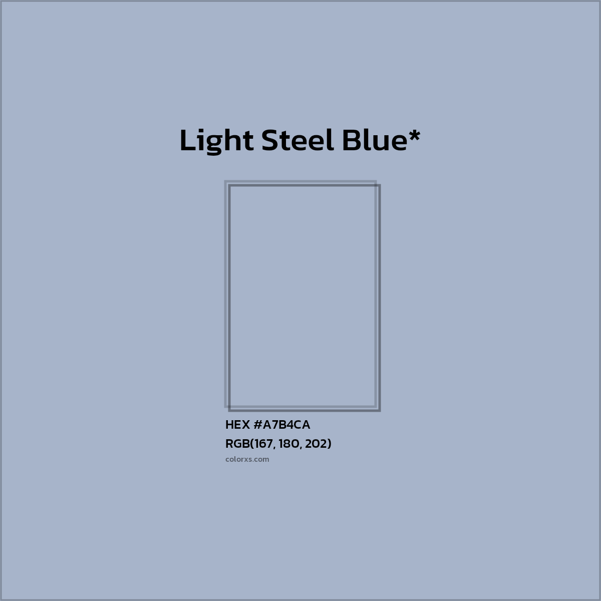 HEX #A7B4CA Color Name, Color Code, Palettes, Similar Paints, Images