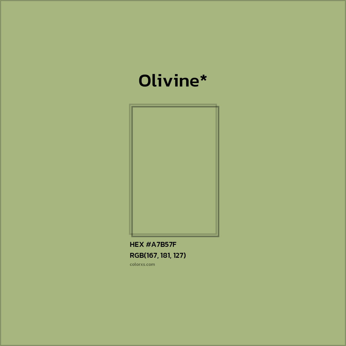 HEX #A7B57F Color Name, Color Code, Palettes, Similar Paints, Images