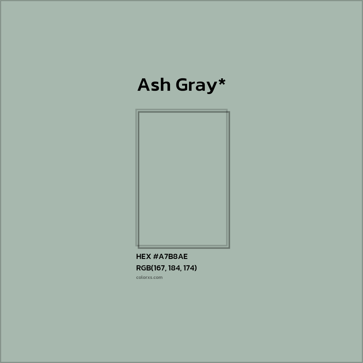 HEX #A7B8AE Color Name, Color Code, Palettes, Similar Paints, Images