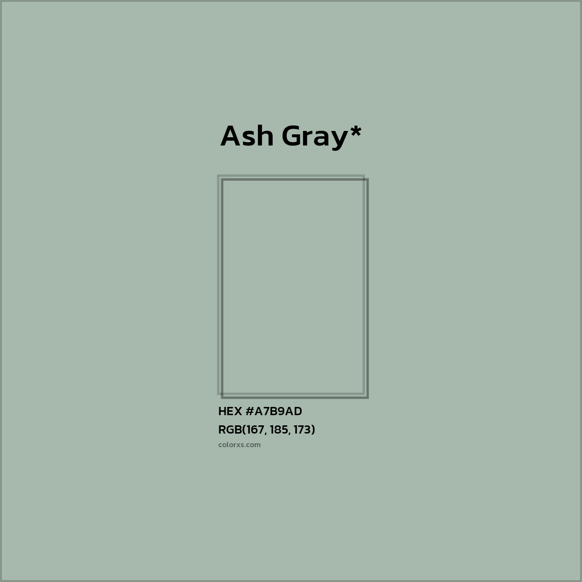 HEX #A7B9AD Color Name, Color Code, Palettes, Similar Paints, Images