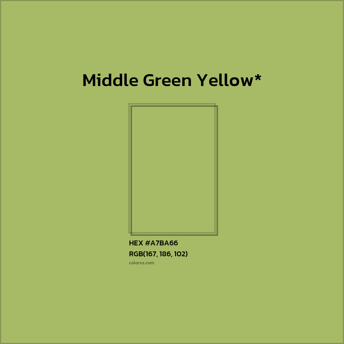 HEX #A7BA66 Color Name, Color Code, Palettes, Similar Paints, Images