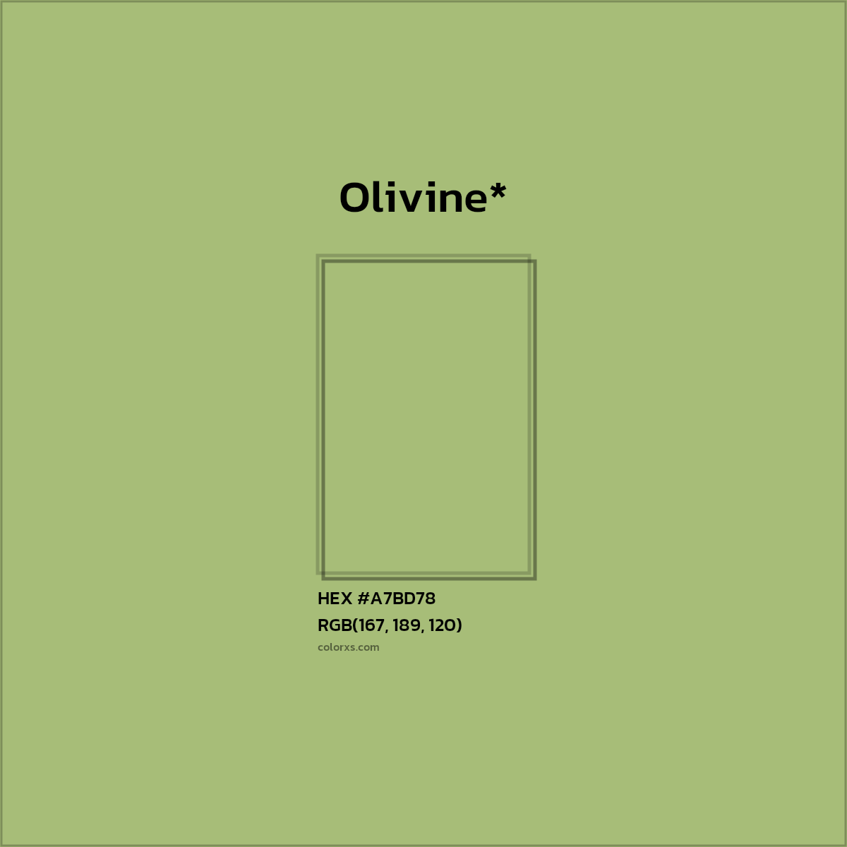 HEX #A7BD78 Color Name, Color Code, Palettes, Similar Paints, Images