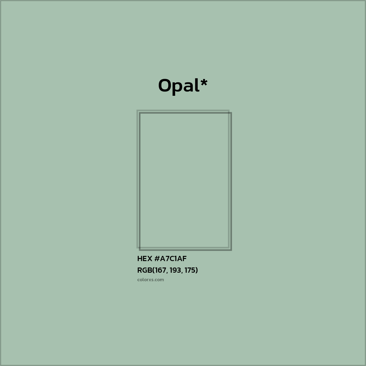 HEX #A7C1AF Color Name, Color Code, Palettes, Similar Paints, Images
