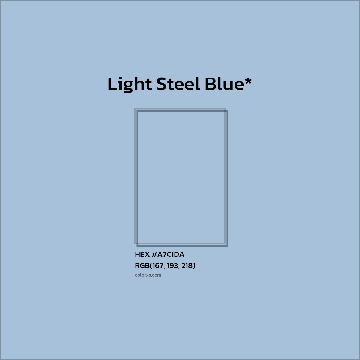 HEX #A7C1DA Color Name, Color Code, Palettes, Similar Paints, Images