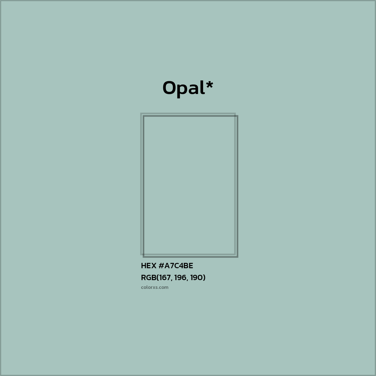 HEX #A7C4BE Color Name, Color Code, Palettes, Similar Paints, Images