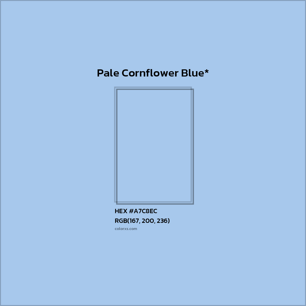 HEX #A7C8EC Color Name, Color Code, Palettes, Similar Paints, Images