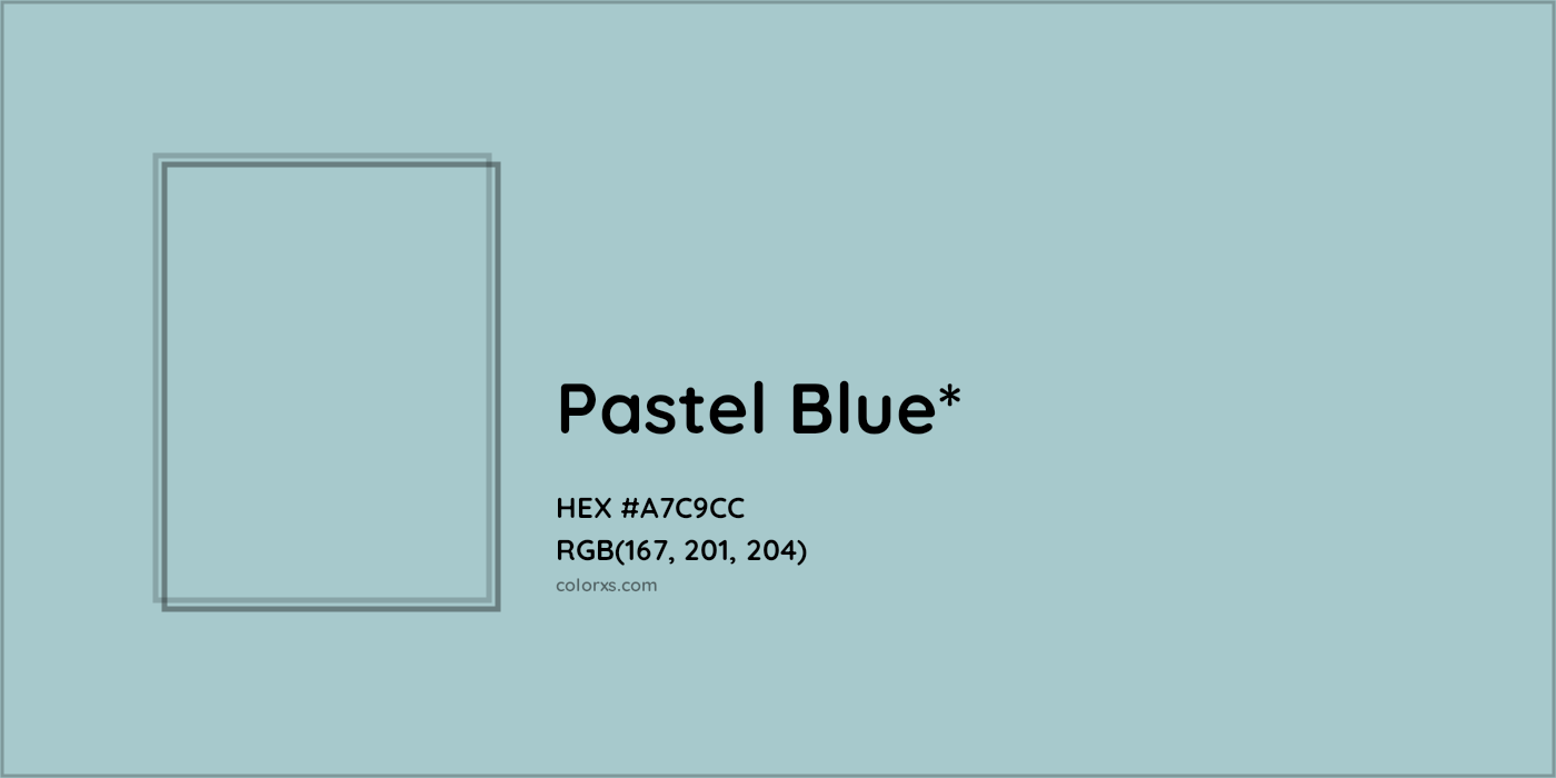 HEX #A7C9CC Color Name, Color Code, Palettes, Similar Paints, Images