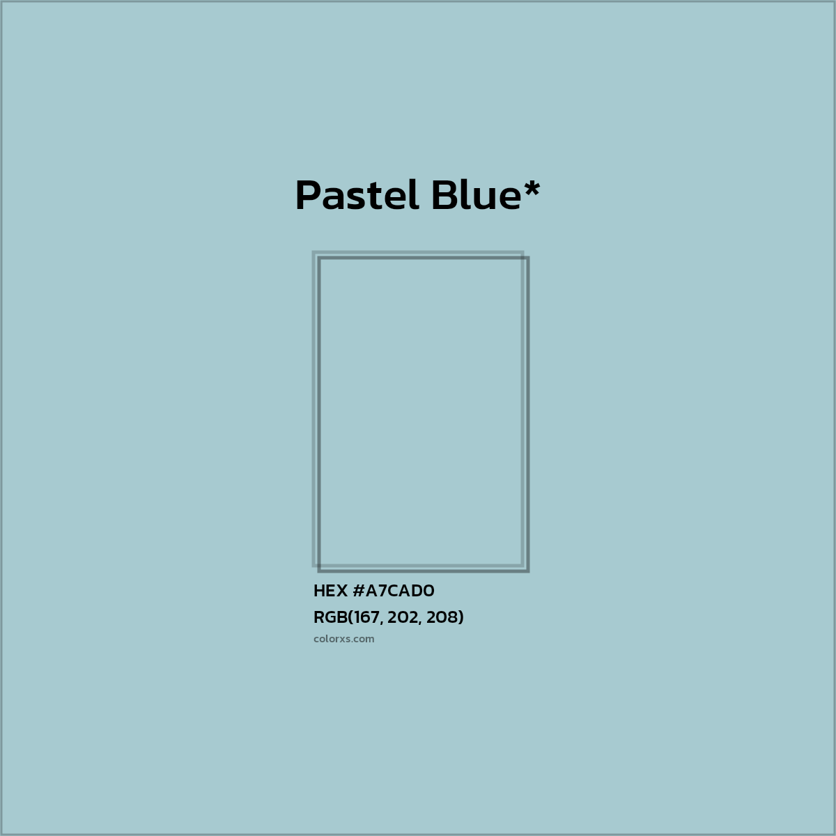 HEX #A7CAD0 Color Name, Color Code, Palettes, Similar Paints, Images