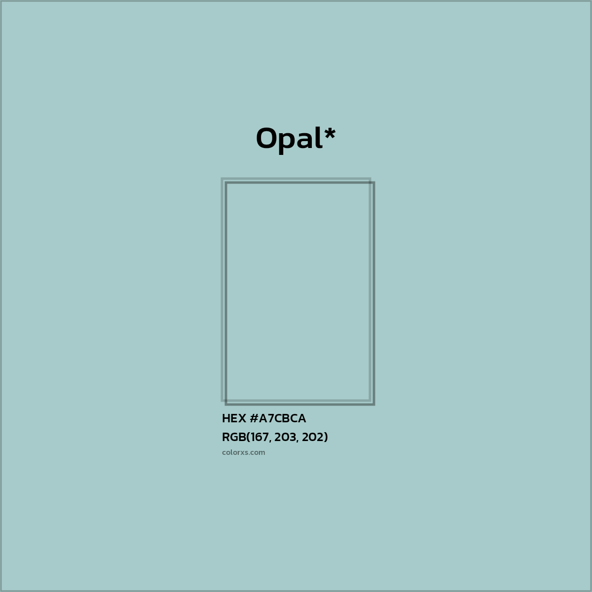 HEX #A7CBCA Color Name, Color Code, Palettes, Similar Paints, Images