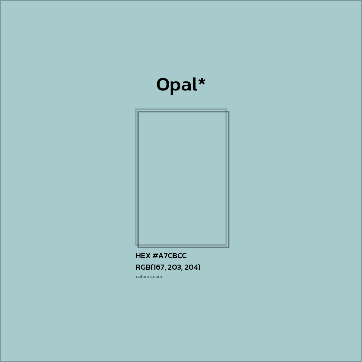 HEX #A7CBCC Color Name, Color Code, Palettes, Similar Paints, Images