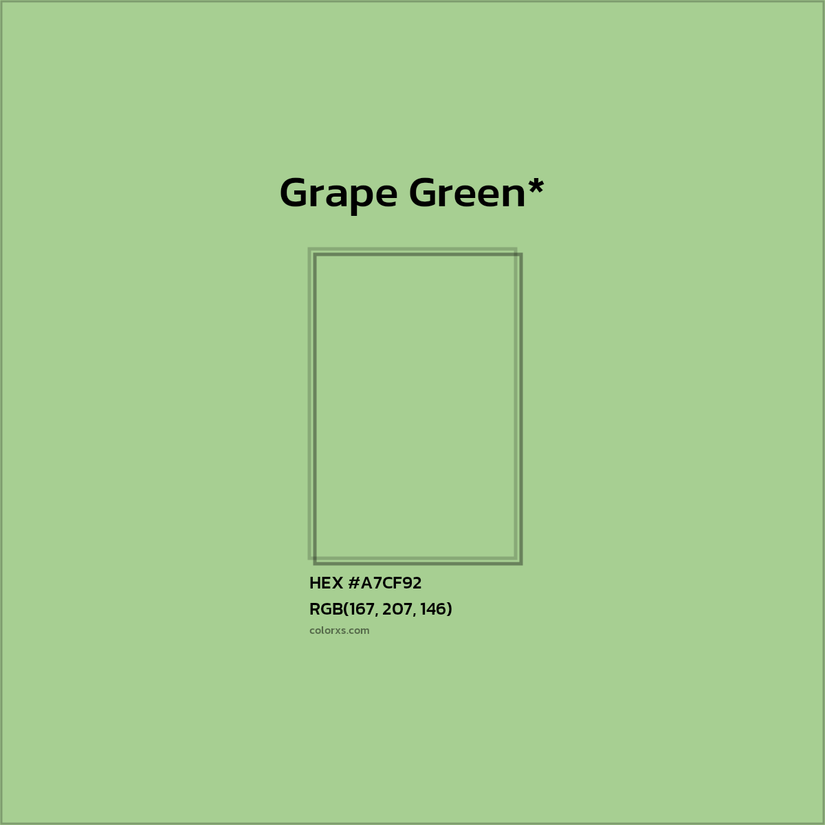 HEX #A7CF92 Color Name, Color Code, Palettes, Similar Paints, Images