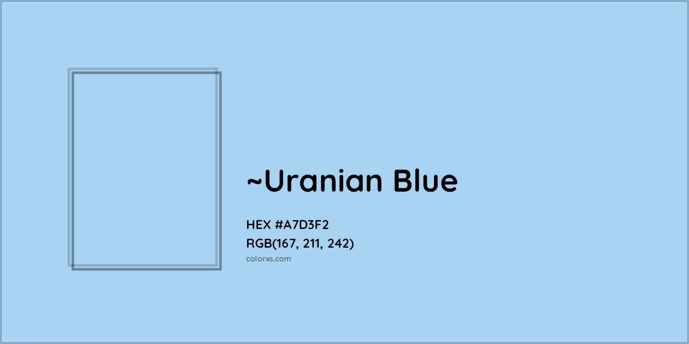 HEX #A7D3F2 Color Name, Color Code, Palettes, Similar Paints, Images